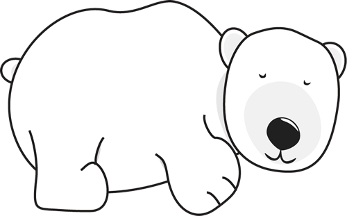 Polar Bear Sleeping - Clip Art Sleeping Bear (500x311)