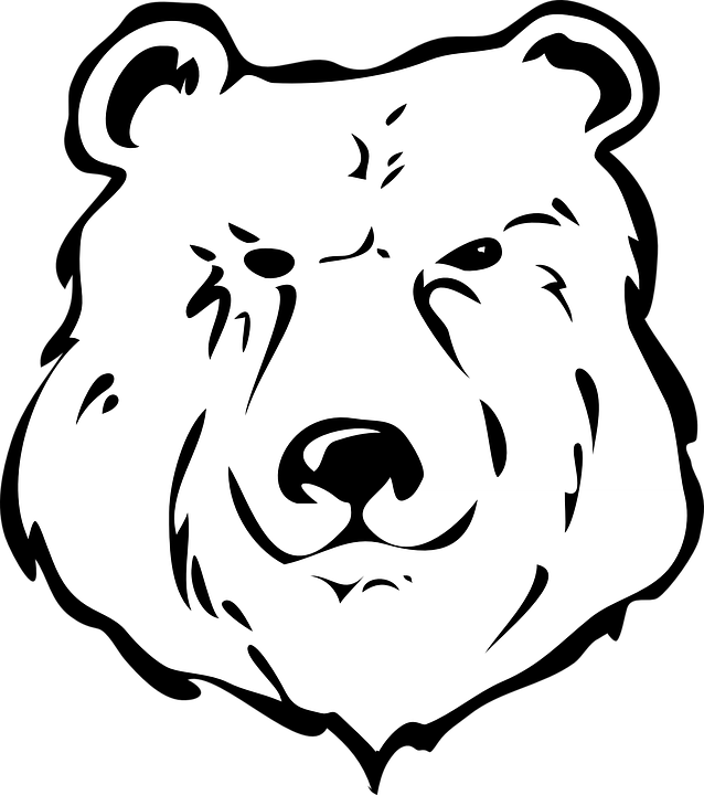 Bear Black And White (638x720)