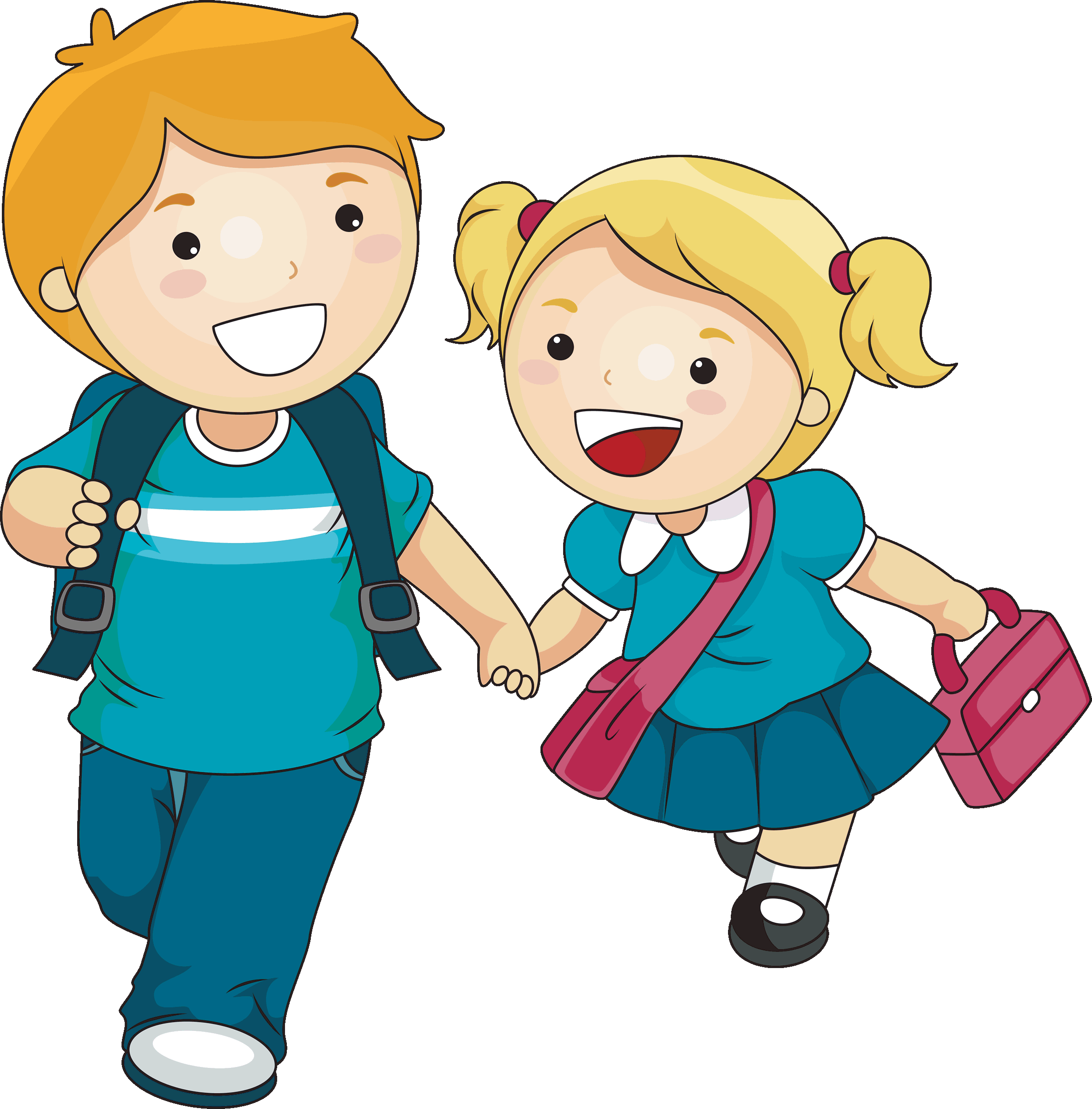 Student Working Together Clipart Hd - Brother And Sister Cartoon (2364x2400)