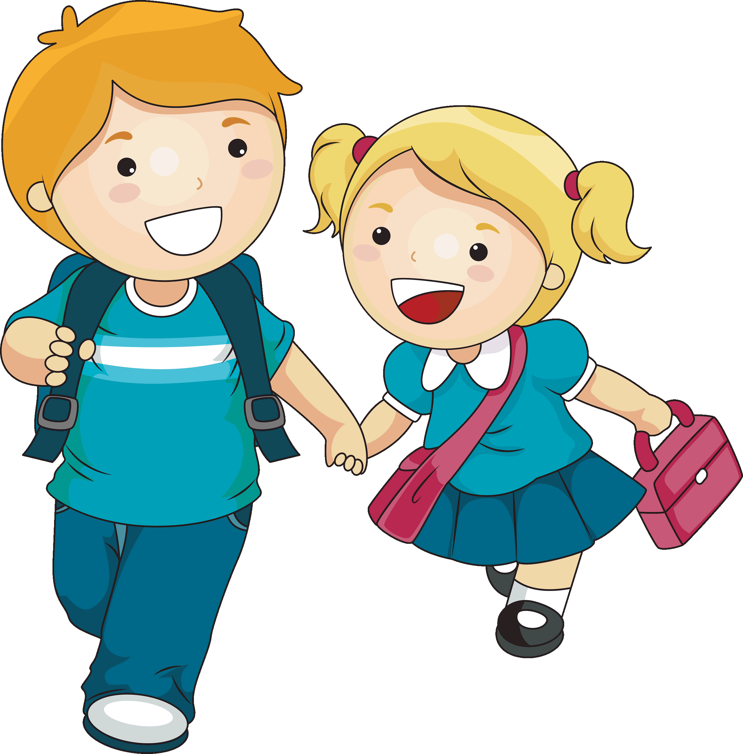 Sister cartoon. Дети идут вектор. Дети идут в школу вектор. Брат и сестра рисунок. Go to School прозрачный фон.