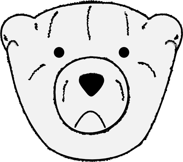 Bear Outline Clip Art - Cara De Oso Triste (600x530)