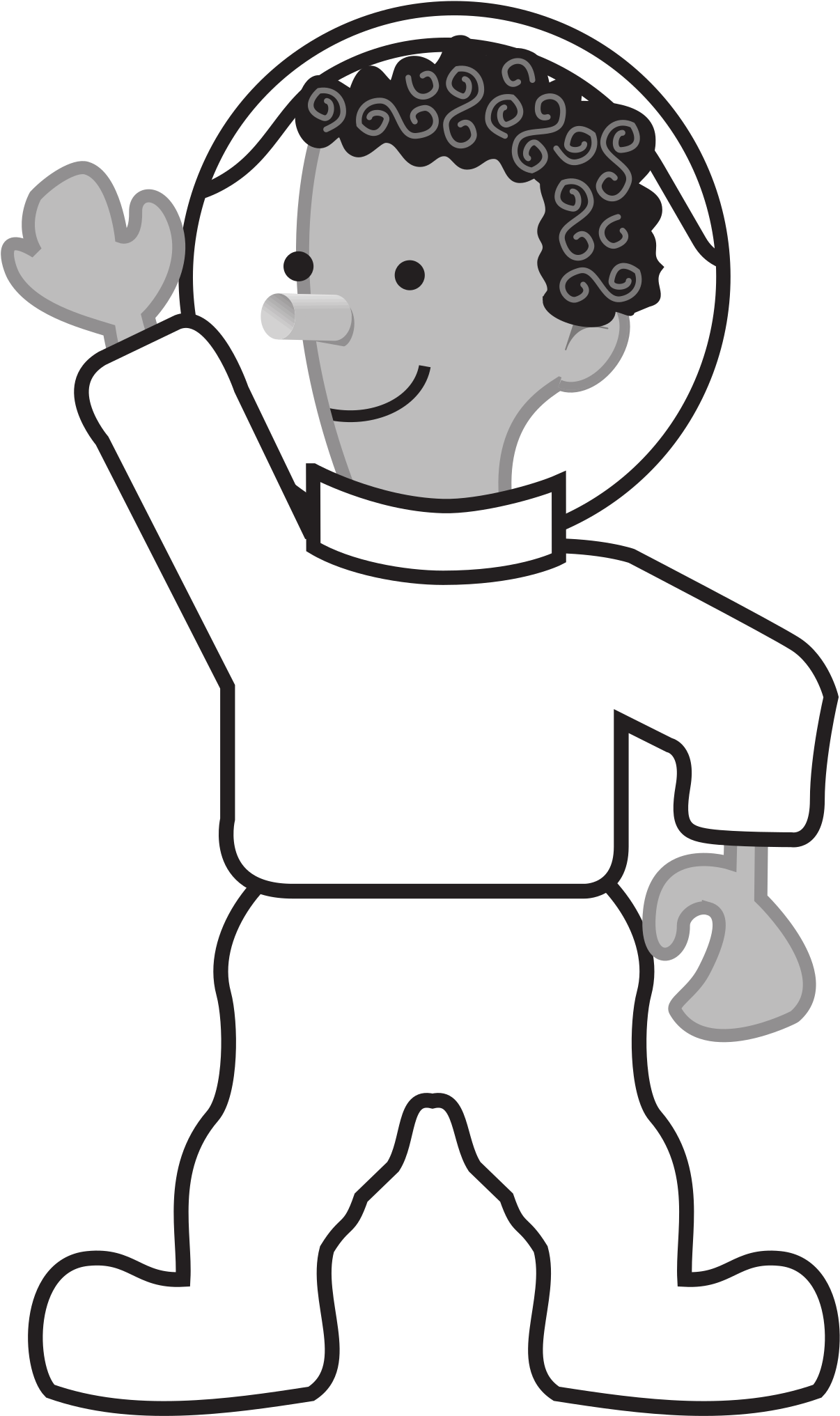 Stick Figure Astronaut Png (2158x2400)