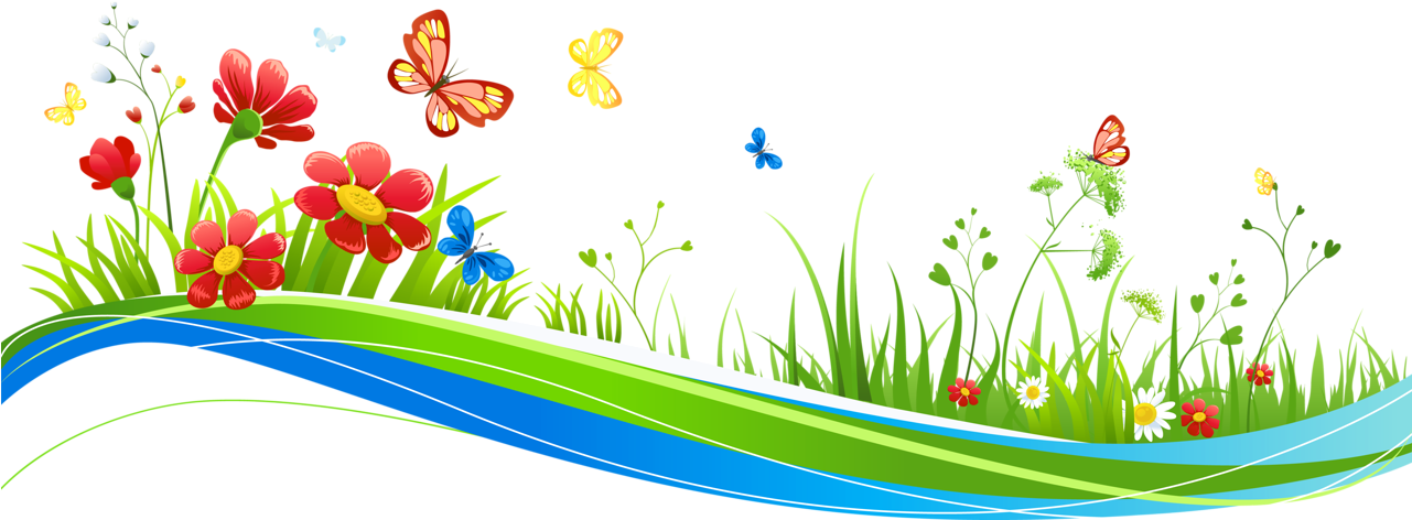 Free - Flowers And Butterflies Clip Art (1280x546)
