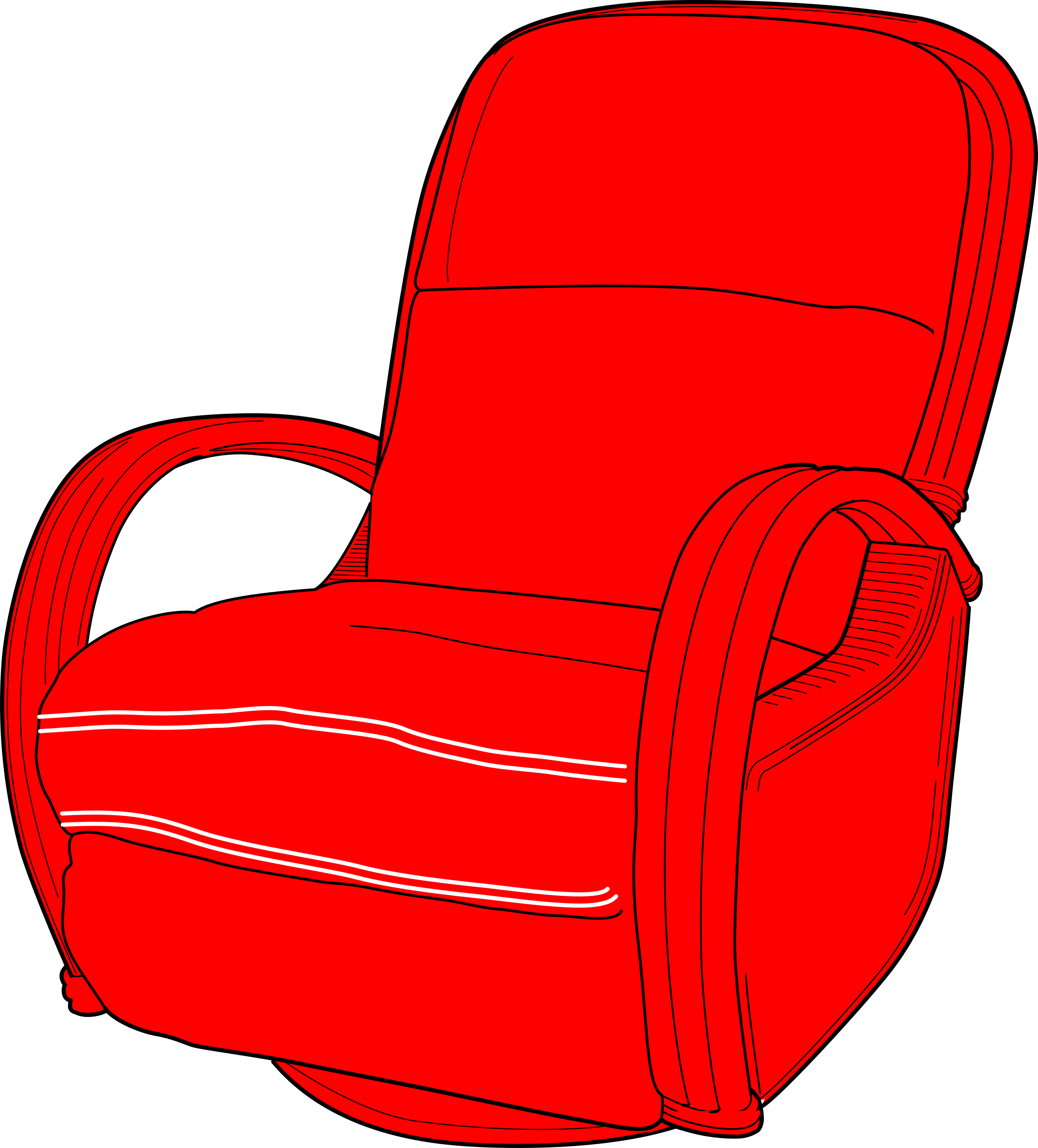 Chair Red - Seat Clipart (2169x2400)