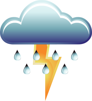 Thunderstorms Clipart - Thunderstorm Clipart (361x400)