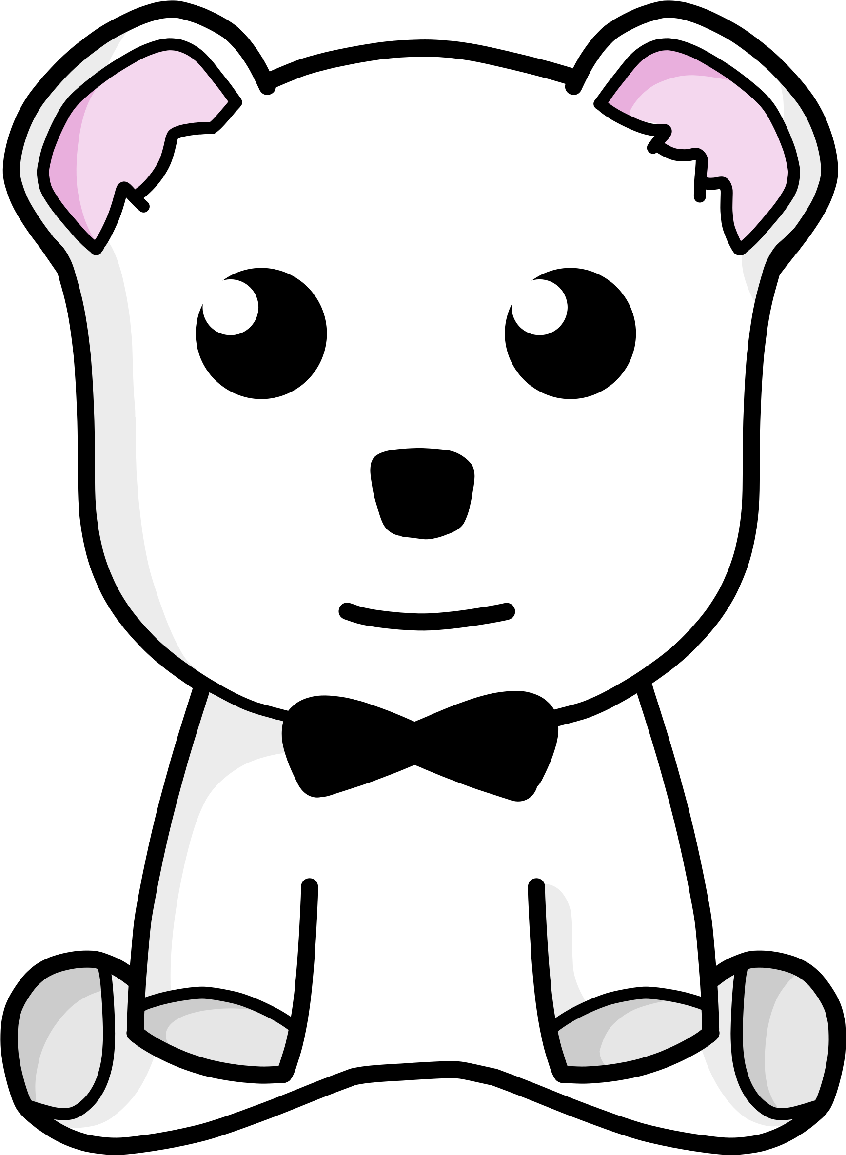 Snow Teddy Bear - Custom White Teddy Bear Shower Curtain (1766x2400)
