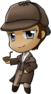 Sherlock Chibi By Alexisroyce - Sherlock Holmes Anime Png (300x475)