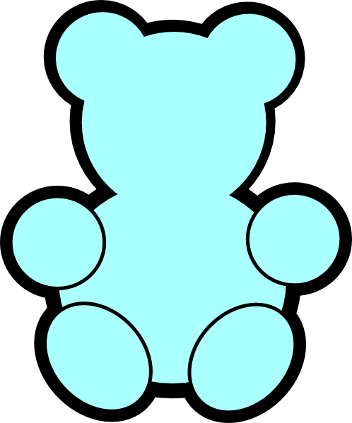 Blue Teddy Bear Clip Art - Bear (498x599)