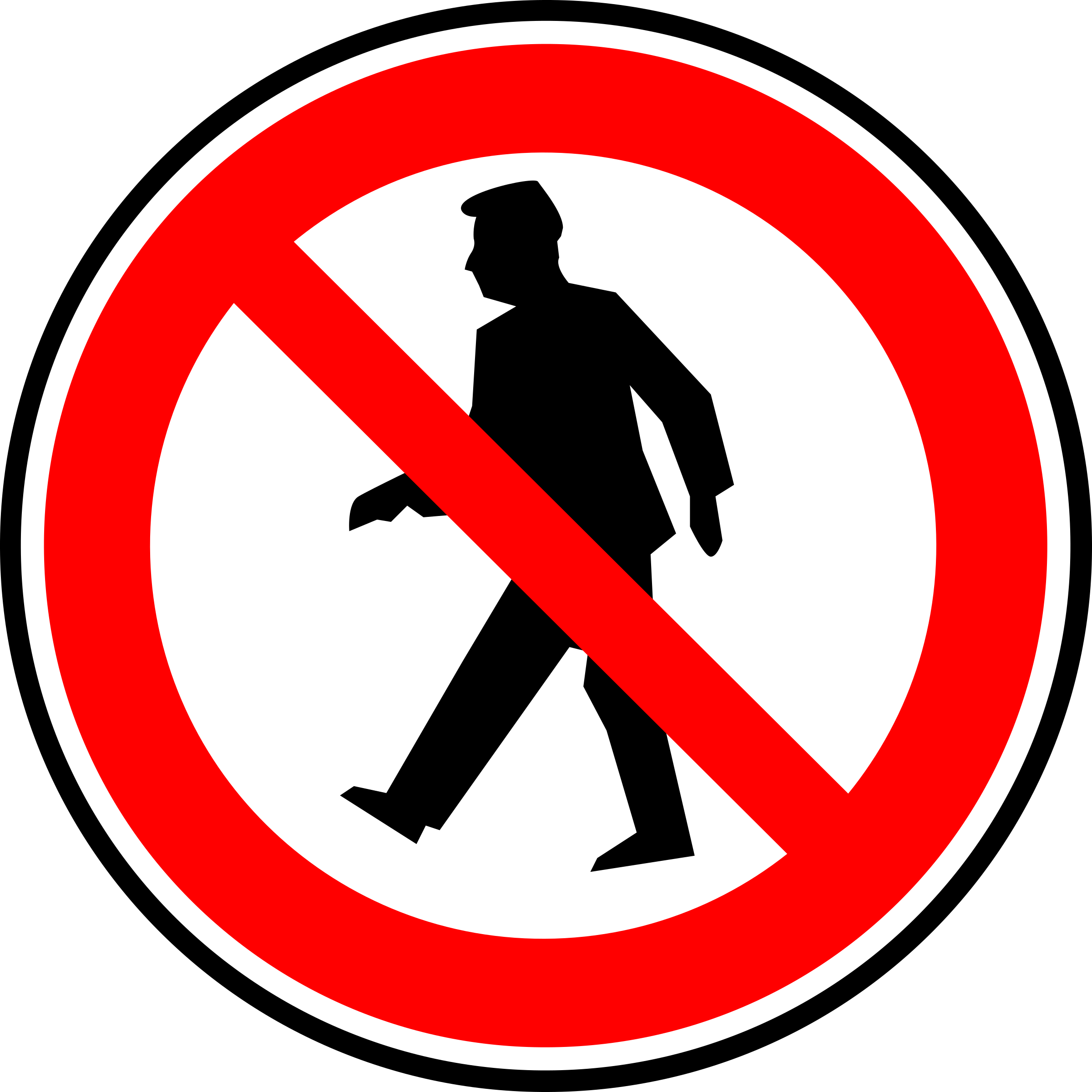 No Alcohol Clipart - No Walk Through Sign (2400x2400)
