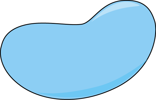 Blue Jelly Bean With A Black Outline - Blue Jelly Bean With A Black Outline (532x344)
