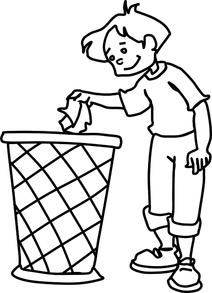 Use The Dustbin Clipart - Earth Day Coloring Pages (434x600)