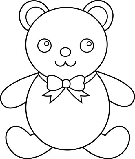 Teddy Bear Black And White Teddy Bear Clip Art Black - Teddy Bear Outline (466x550)