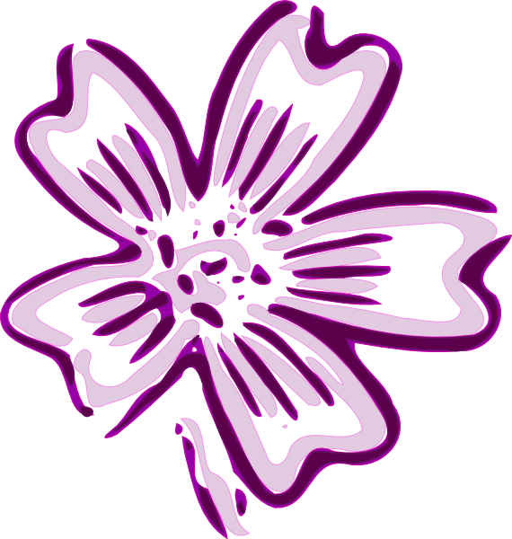 Vintage Clip Art - Violet Flower Clip Art (570x600)