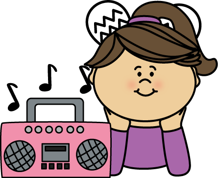 Inspiring Design Ideas Clipart Music Girl Listening - Listening To Music Clipart (445x364)