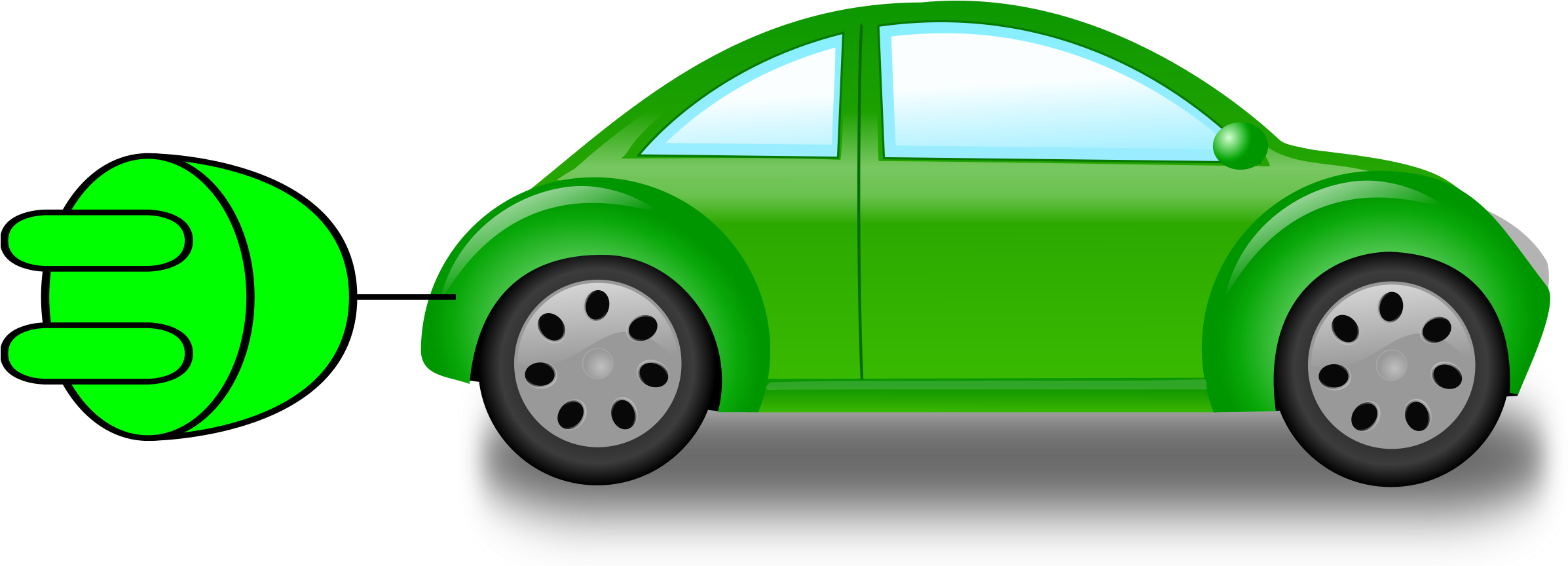 Big Image - Electric Car Clipart (2400x882)