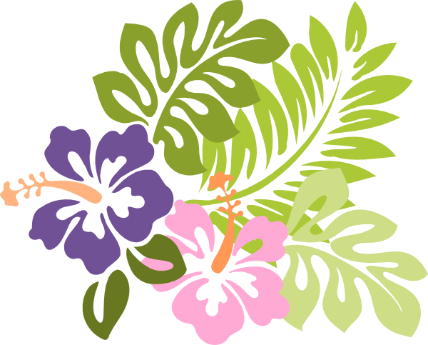 Hibiscus - Hawaiian Flower Clipart (600x483)