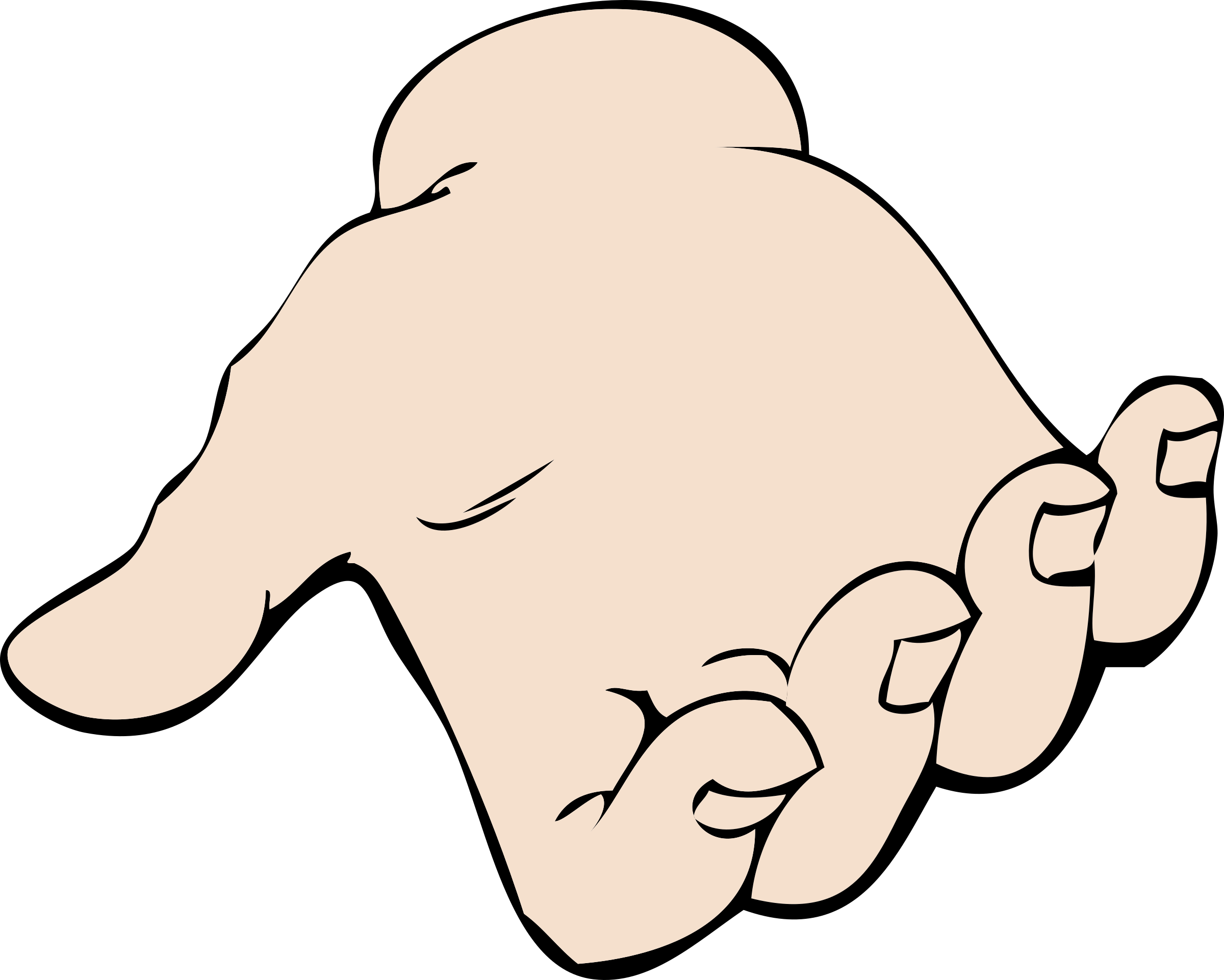 Clipart - Clip Art Open Hand (2400x1921)
