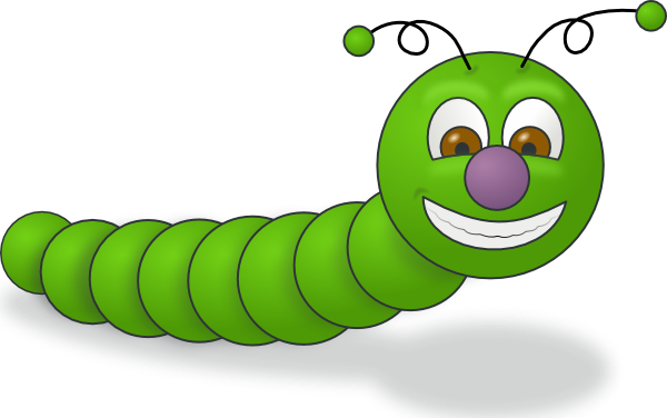 Caterpillar Friendly Smiling - Worm Clipart (600x376)