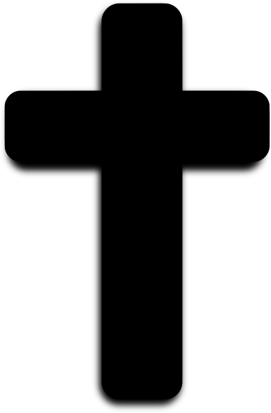 Rounded Black Cross Clip Art At Clker - Cross Clipart Black And White (390x594)