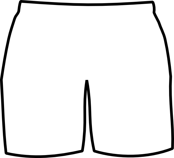 Clip Art Black And White Short Pants Clipart - Clip Art (600x543)