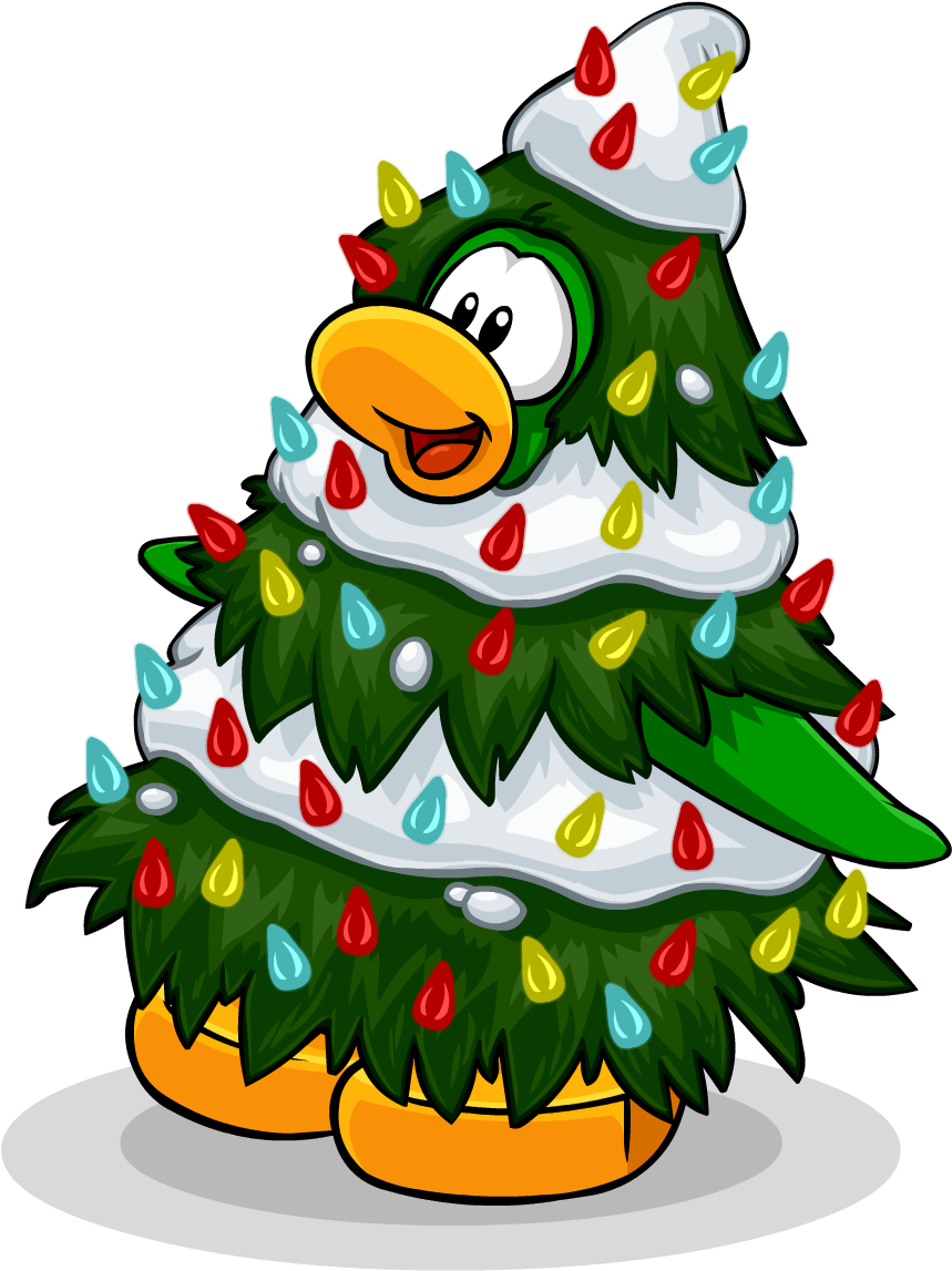 Holidays - Christmas Tree Club Penguin (1056x1224)