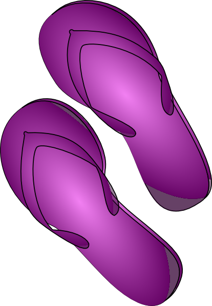 Free Purple Flip Flops Clip Art - Purple Flip Flops Clipart (414x598)