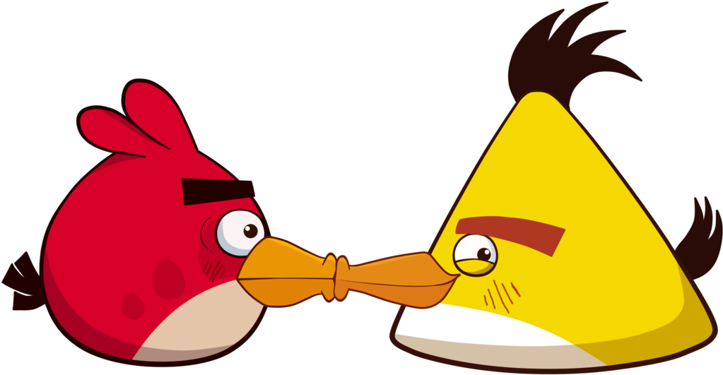 Angry Birds Stella Angry Birds Fight Angry Birds Go - Angry Birds Red And Chuck Kiss (1024x632)