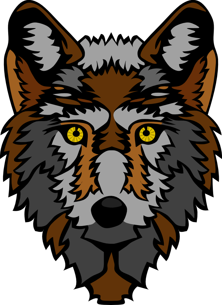 Wolf Head Clip Art - Custom Wolf Face Shower Curtain (1748x2400)