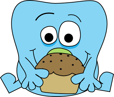 Monster With A Muffin - Muffin Eating Monster (400x340)