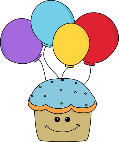 Happy Cupcake Clipart - Cute Birthday Clipart (419x500)