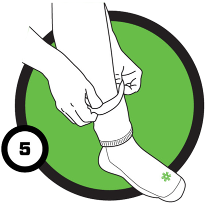 Now Pull The Opening Of The Sock Over Your Foot And - Putting On A Sock Clipart (423x480)