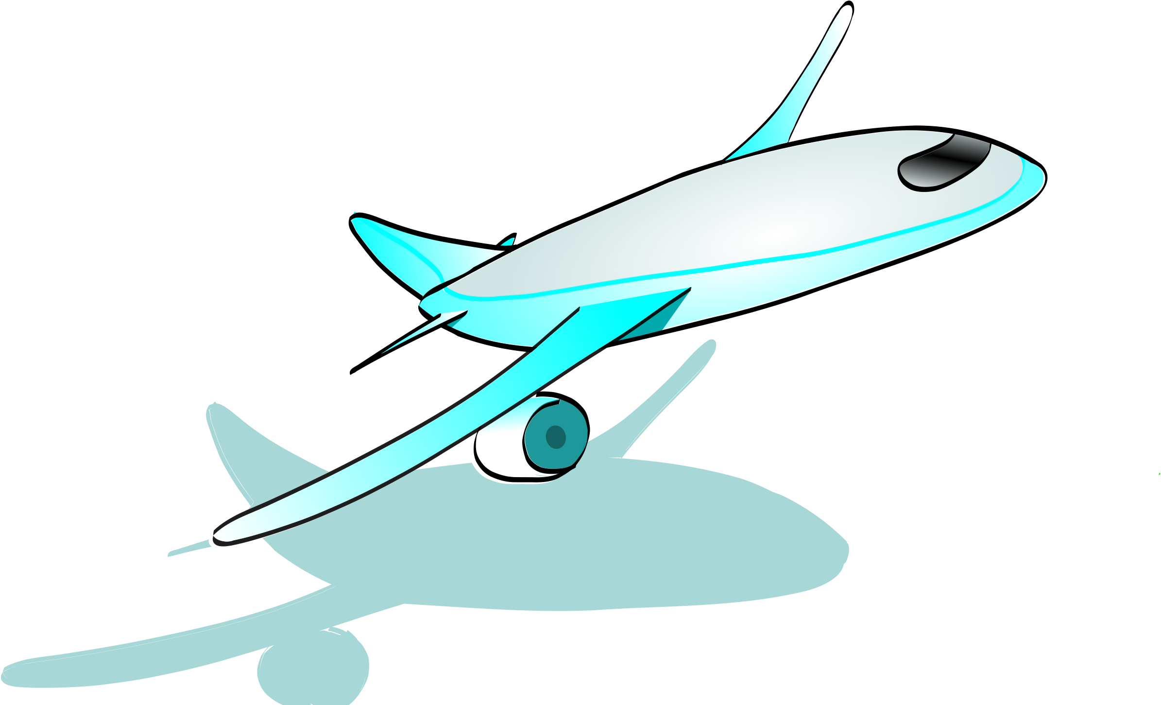 Clipart Airplane Cartoon Sprout - Cartoon Plane Taking Off (2400x1458)