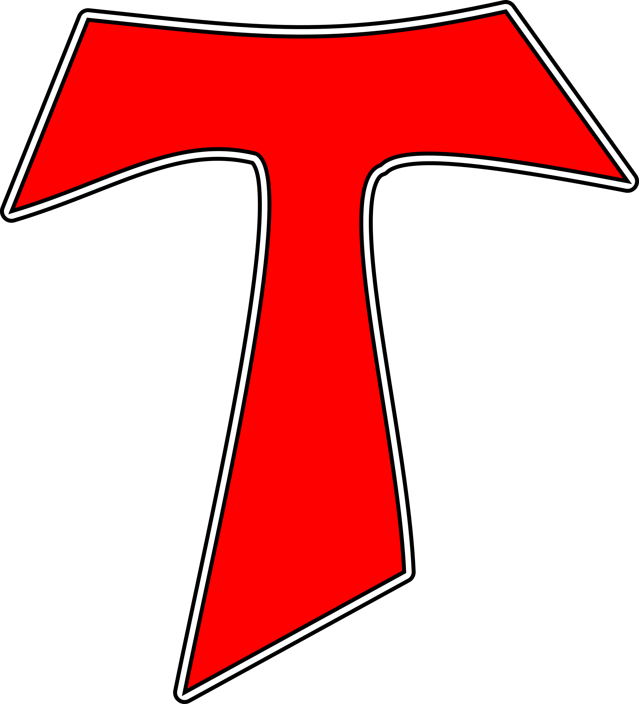 Catholic Cross Clipart - Red Tau Cross (2179x2400)
