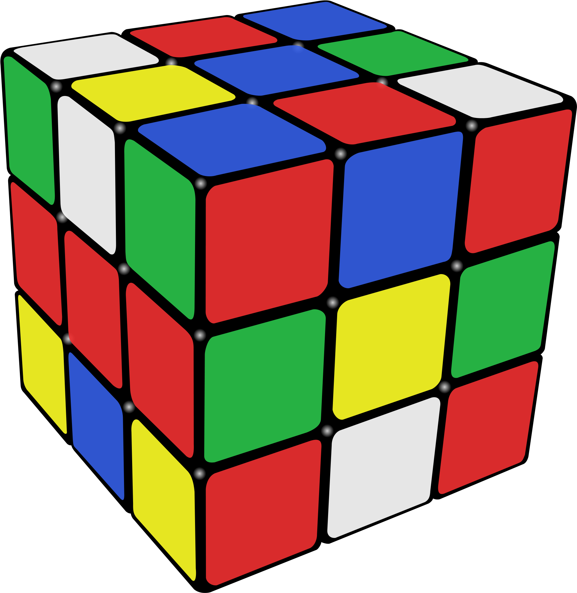 Cube Clipart Link - 80s Rubik's Cube (2000x2000)
