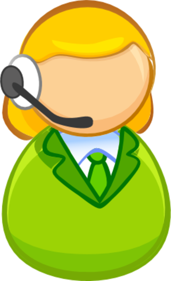 Female User Icon Ear Headset Call Center - Call Center Image Cartoon (600x984)