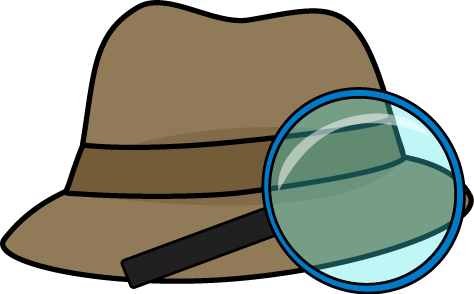 Detective Hat And Magnifying Glass Clip Art - Detective Hat And Magnifying Glass (474x294)