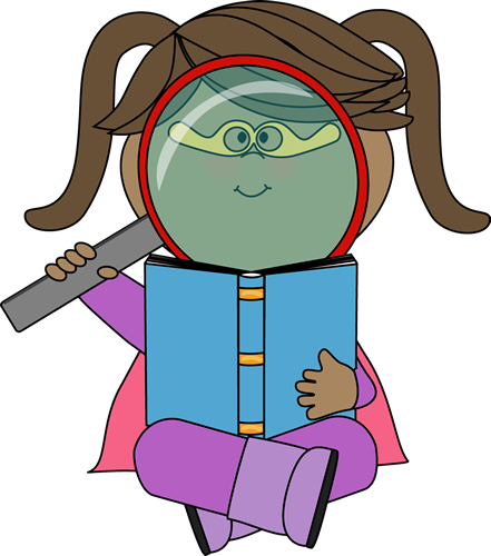 Kid With Magnifying Glass Clipart Collection - Magnifying Glass Book Clipart (441x500)