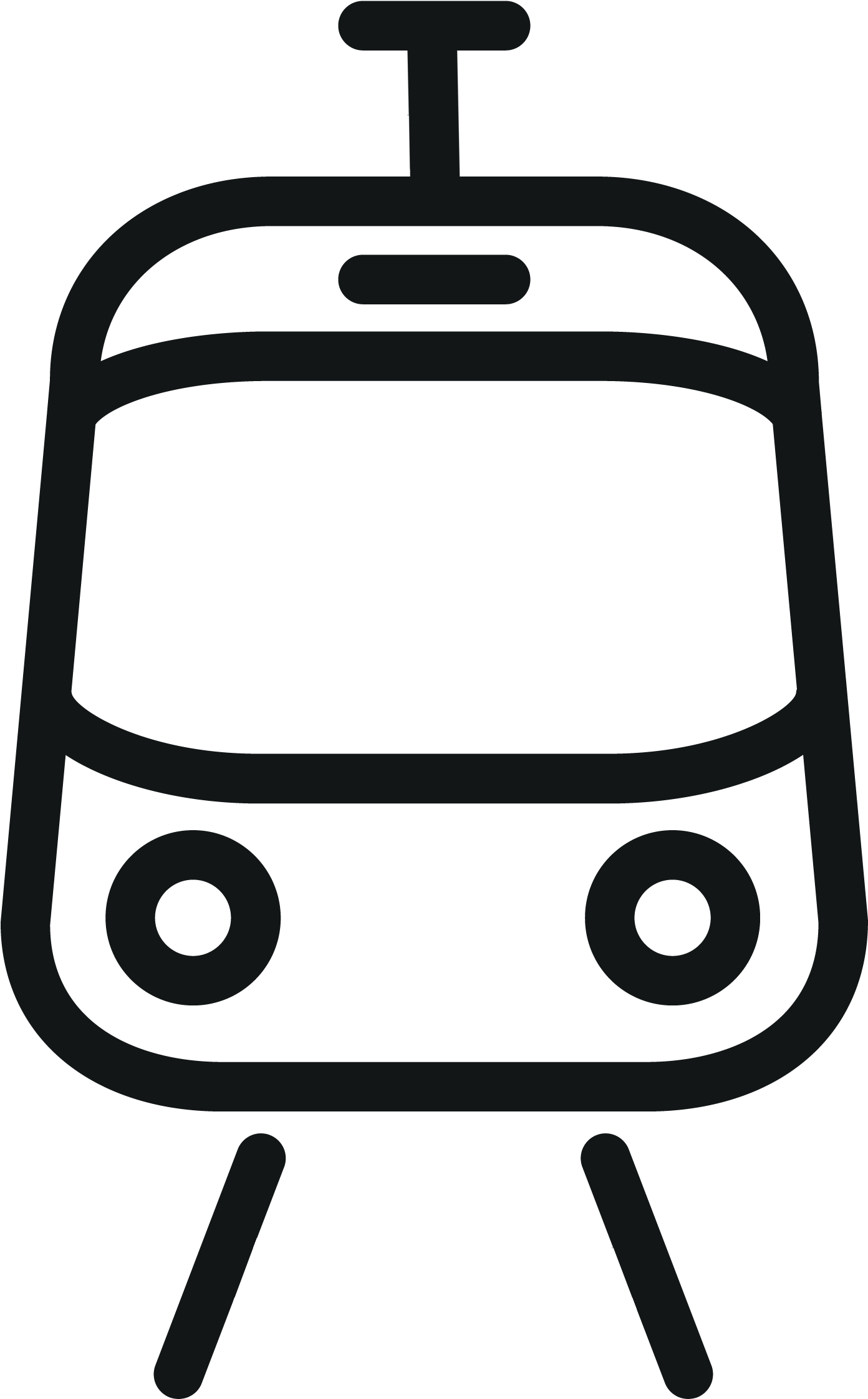 Light Rail - Light Rail Clipart Black And White (1437x2456)