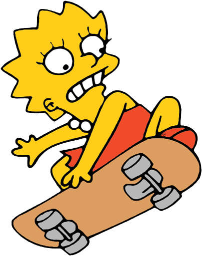 Fast And Furious - Lisa Simpson On A Skateboard (412x519)