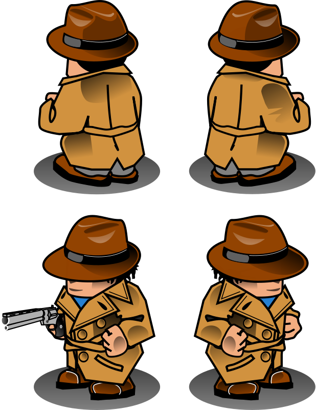 Free Noir Detective Sprite - Sprite Noir (618x800)