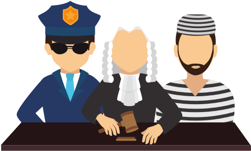 Judge, Police Officer, And Prisoner Characters - Icon (550x550)