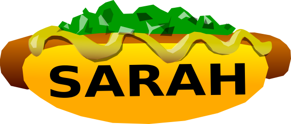 Weinerlicious Name Tag Clip Art - Sarah Clipart (600x256)