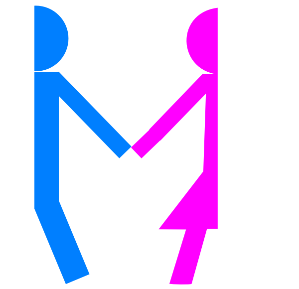 Boy/girl Svg Clip Arts 600 X 580 Px - Twin Symbol Boy And Girl (600x580)