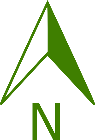 Green North Arrow Clip Art - Green North Arrow Png (402x592)