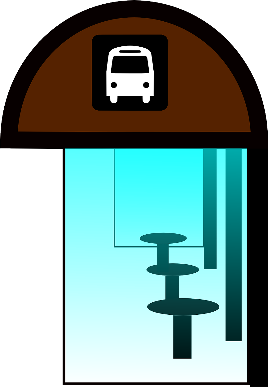 City Bus Stop Clipart - Bus Stop Clip Art (864x1280)