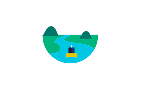 Monocle Logo With Illustration Showing Hills And River, - National Data Buoy Center (500x329)