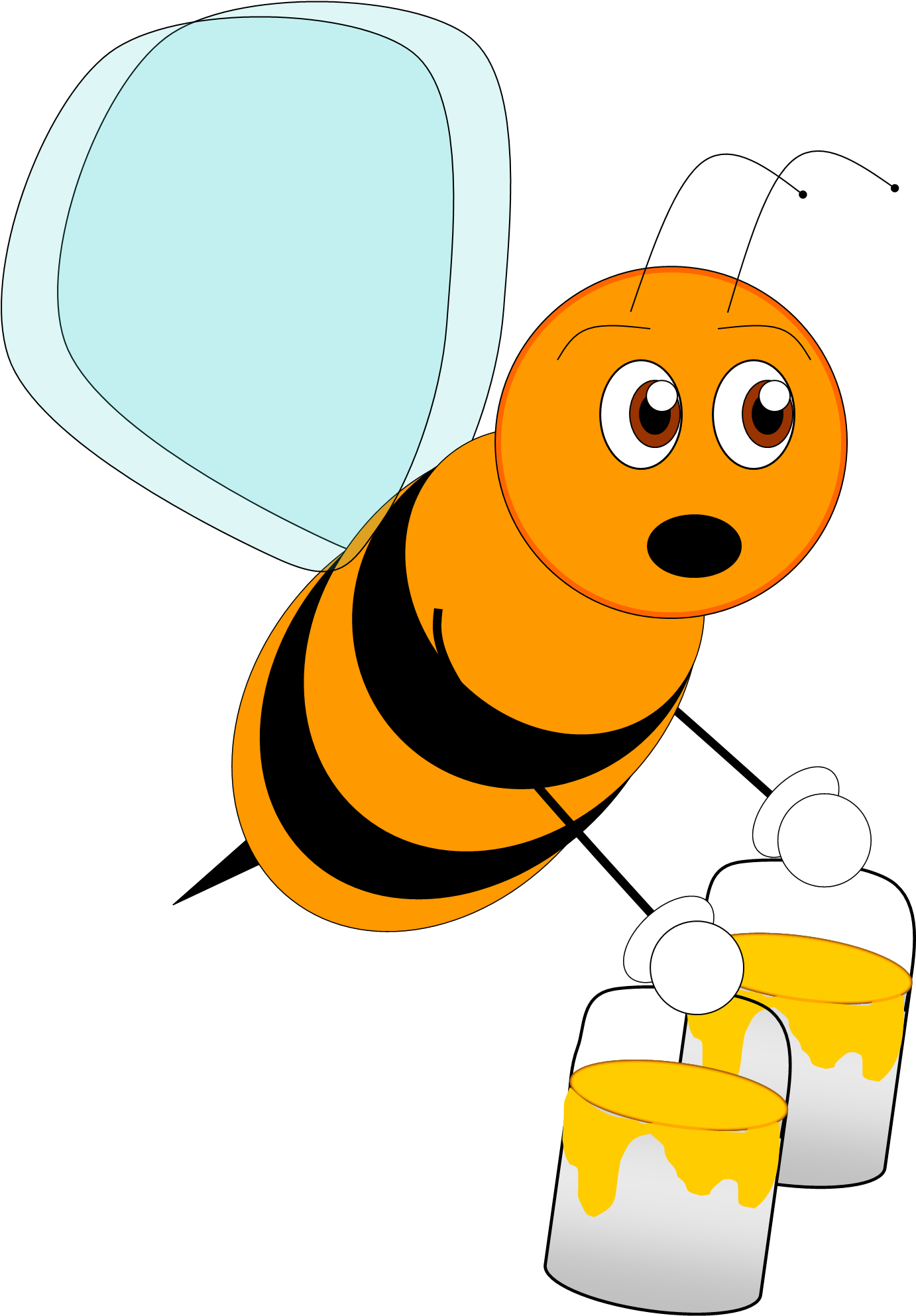 Orange Bee Clipart (1399x1986)