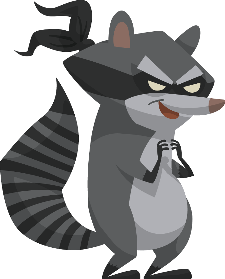 Bad - Raccoon Bandit Cartoon (726x900)