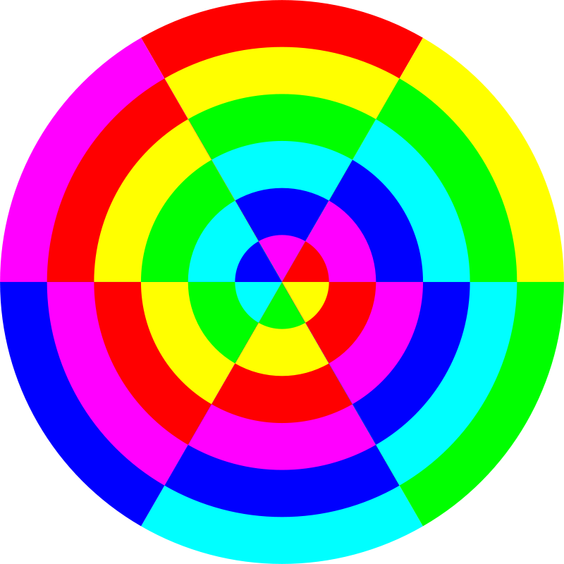 Free Pizza Free Scrambled 6 Color Pizza - Clip Art (800x800)