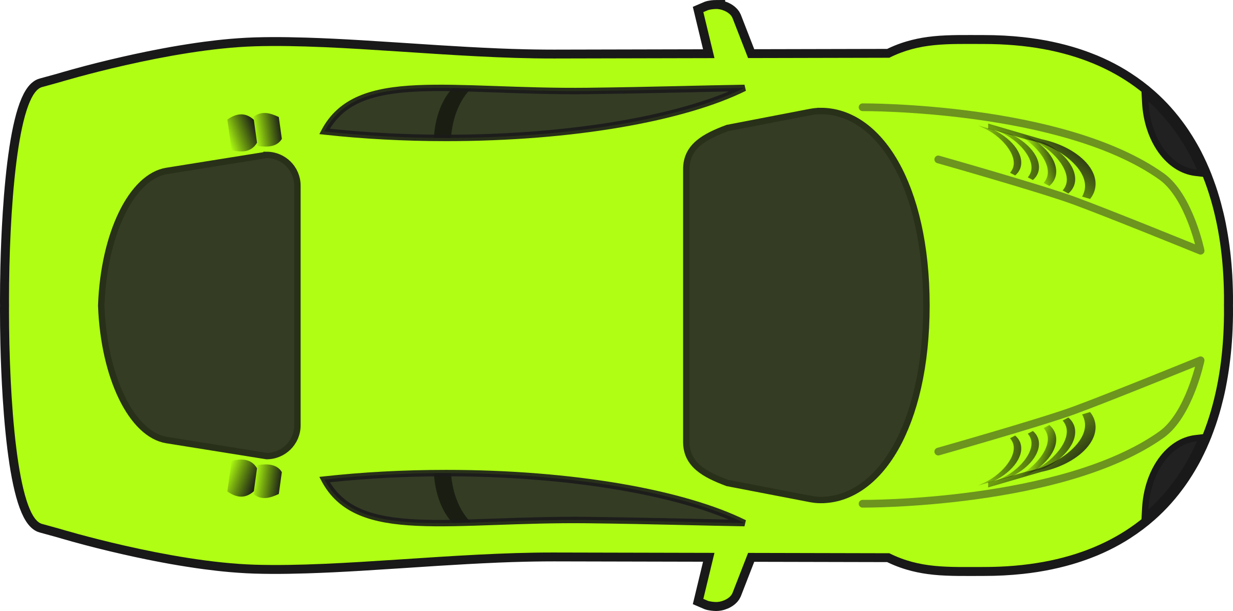 Race Car Clipart Transparent Car - Car Top View Clipart (2400x1190)